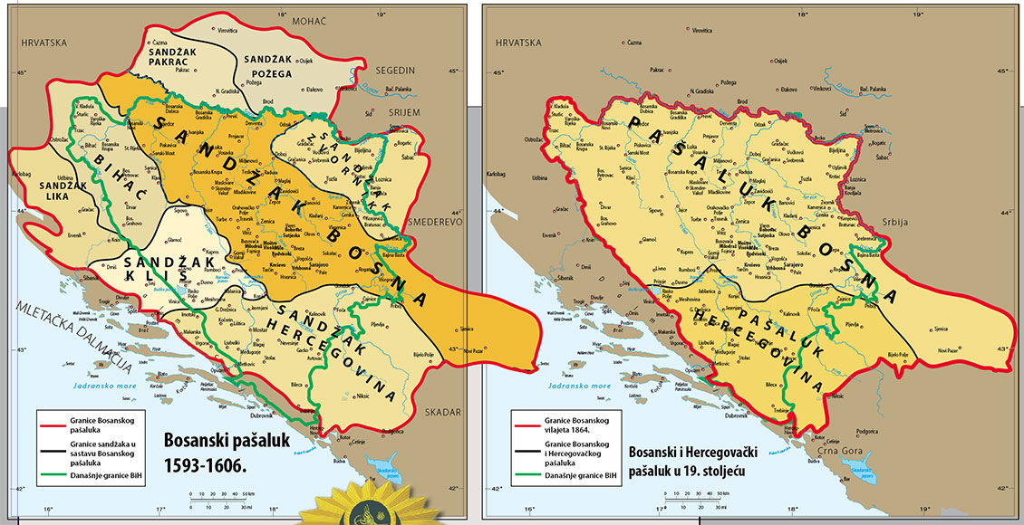 Gore i crne bosne karta Zemljopisna Karta