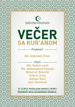 Medžlis Sarajevo večeras organizira Večer s Kur&#039;anom
