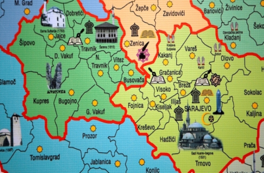 jablanica bih karta Jedinstvena mapa Vehid ef. Arnauta: Slika šta sve u BiH baštinimo jablanica bih karta
