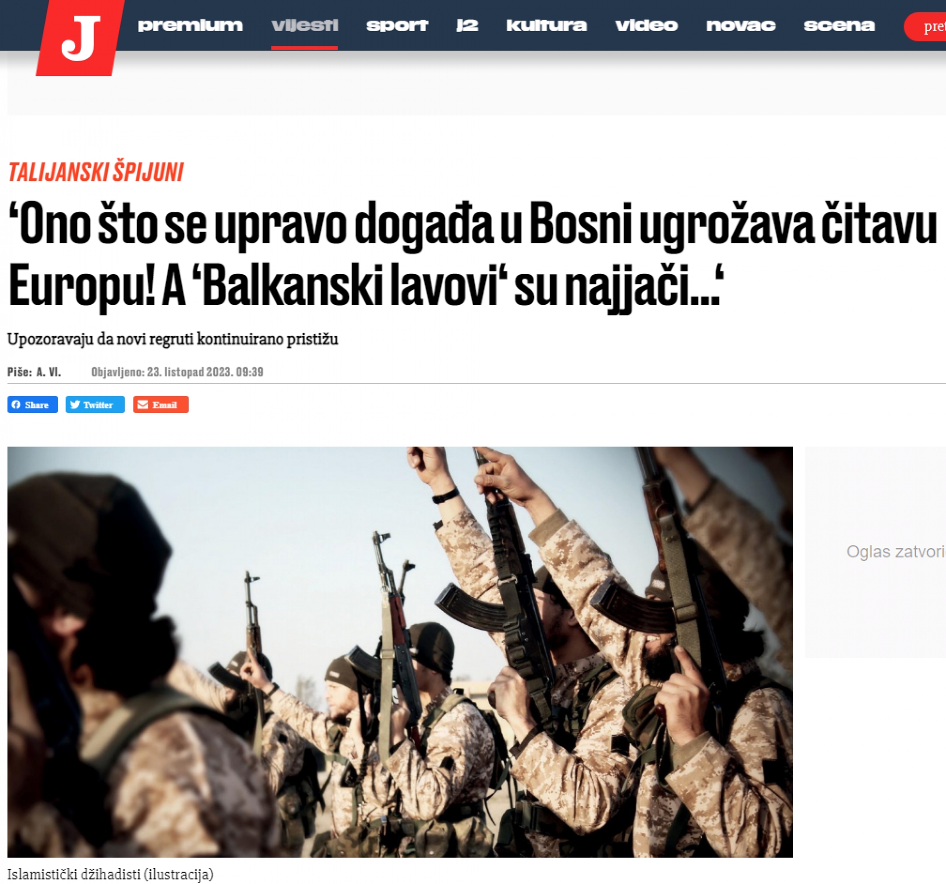 Proizvodnja straha od “džihadista” za destabilizaciju Balkana