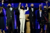 Demokratski predsjednički kandidat Joe Biden i njegova supruga Jill, te demokratska potpredsjednička kandidatkinja Kamala Harris i njen suprug Doug, slave nakon vijesti da je Biden pobijedio na američkim predsjedničkim izborima 2020. godine. Wilmington, Delaware, (7. novembar, 2020. FOTO: Andrew Harnik/Pool via REUTERS)