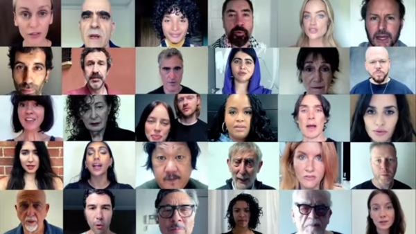 Koncert u Wembley Areni &bdquo;Zajedno za Palestinu&ldquo; je i najavljen posebnim videom u kojem se pojavljuju i govore poznati poput Cilliana Murphya, Penelope Cruz, Billie Eilish, Briana Coxa i drugi